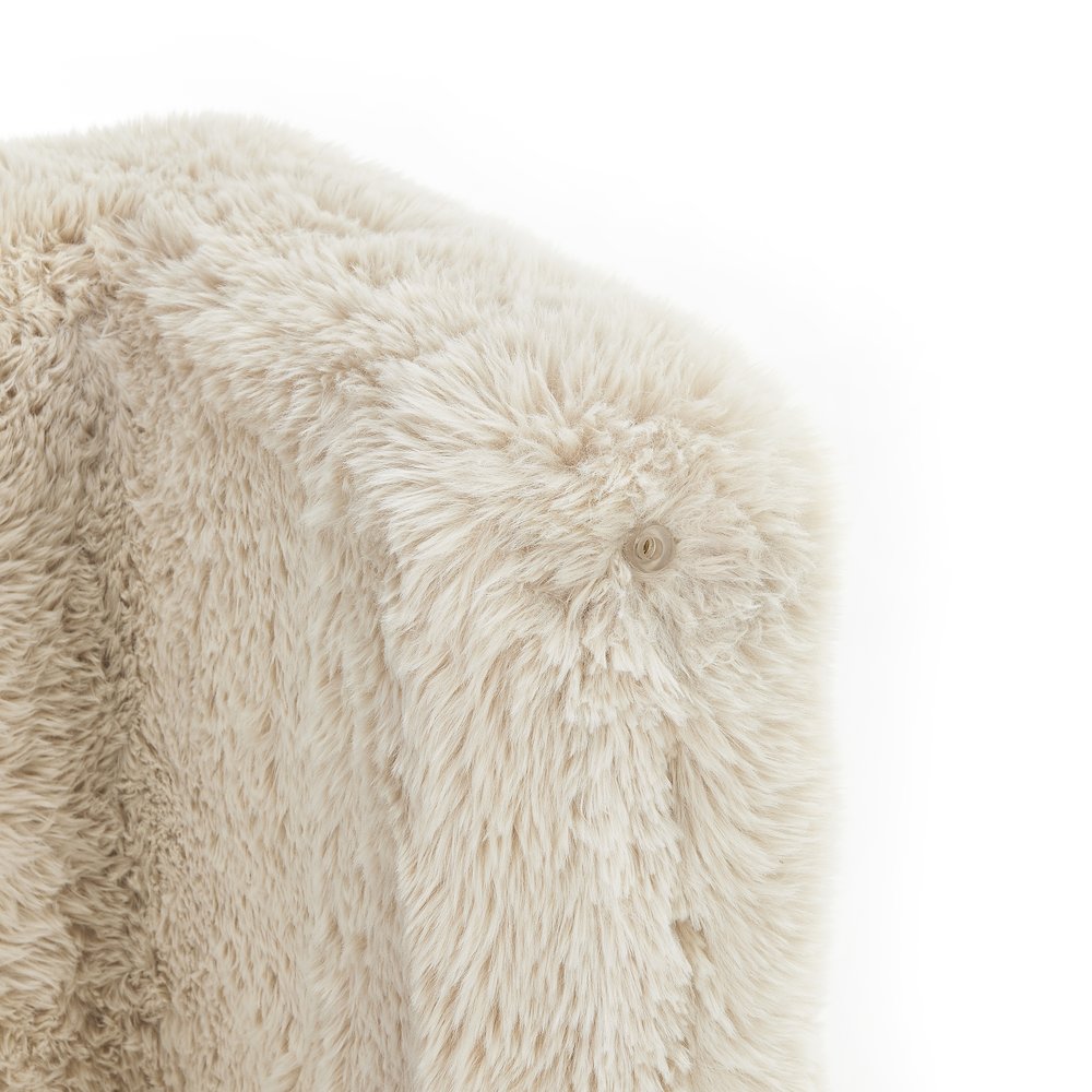 Zorya Contemporary Faux Fur U-Shaped Ottoman, Set of 2. Picture 10