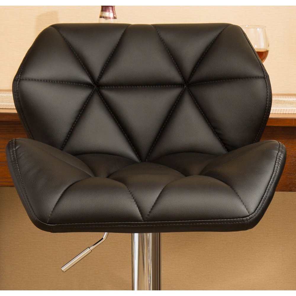 Glasgow Contemporary Tufted Adjustable Height Black Bar Stools, Set of 2. Picture 9