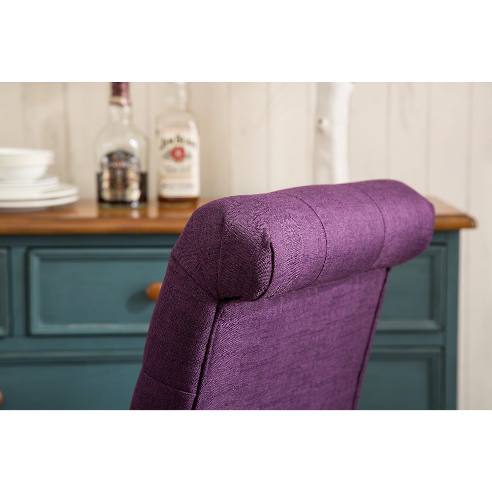 Habit Solid Wood Tufted Parsons Purple Dining Chair, Set of 2. Picture 9