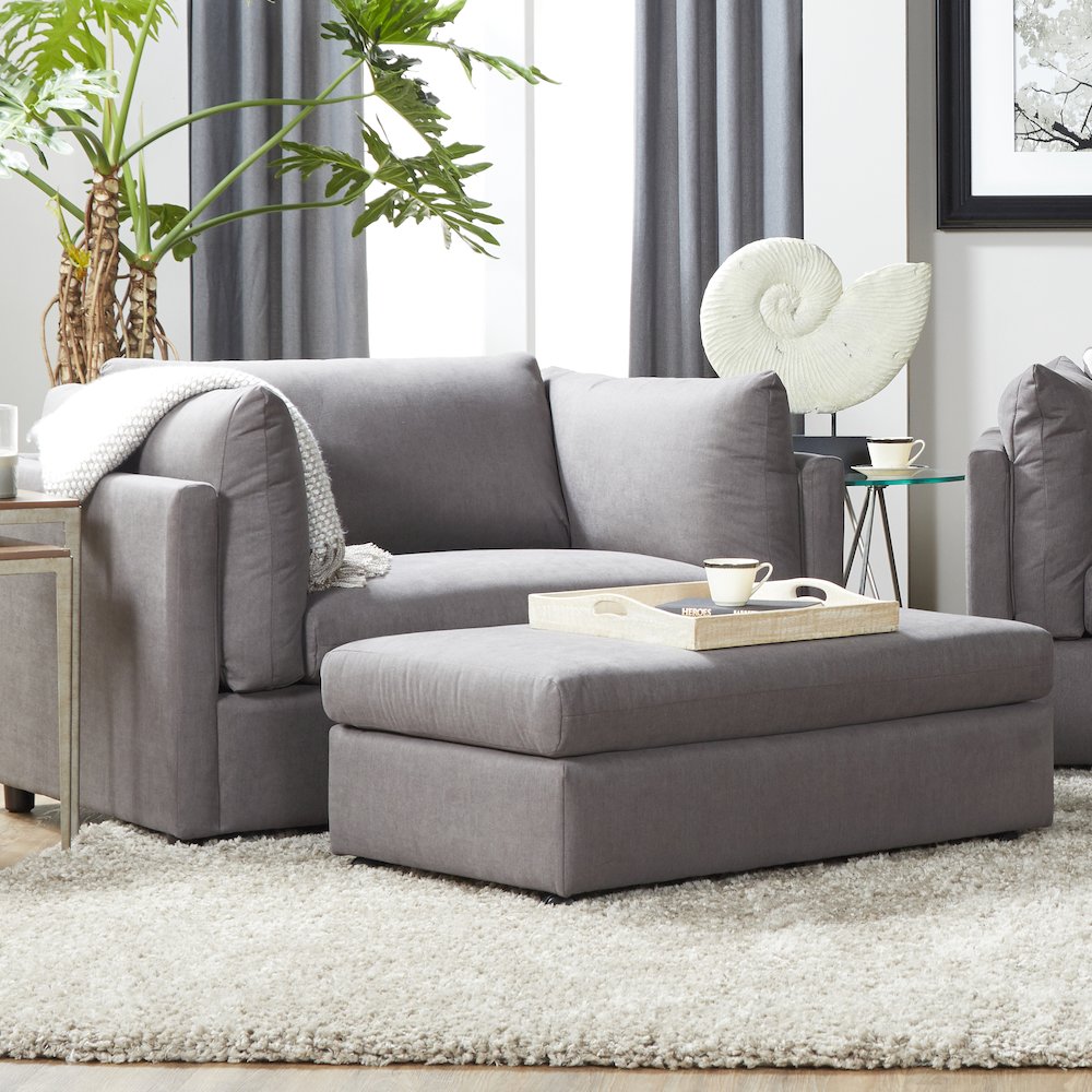 Enda Oversized Living Room Pillow Back Cuddler Arm Chair with Ottoman. Picture 2