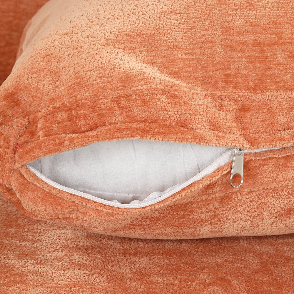 Kelly Mid-Century Modern Velvet Accent Armchair, Orange. Picture 14