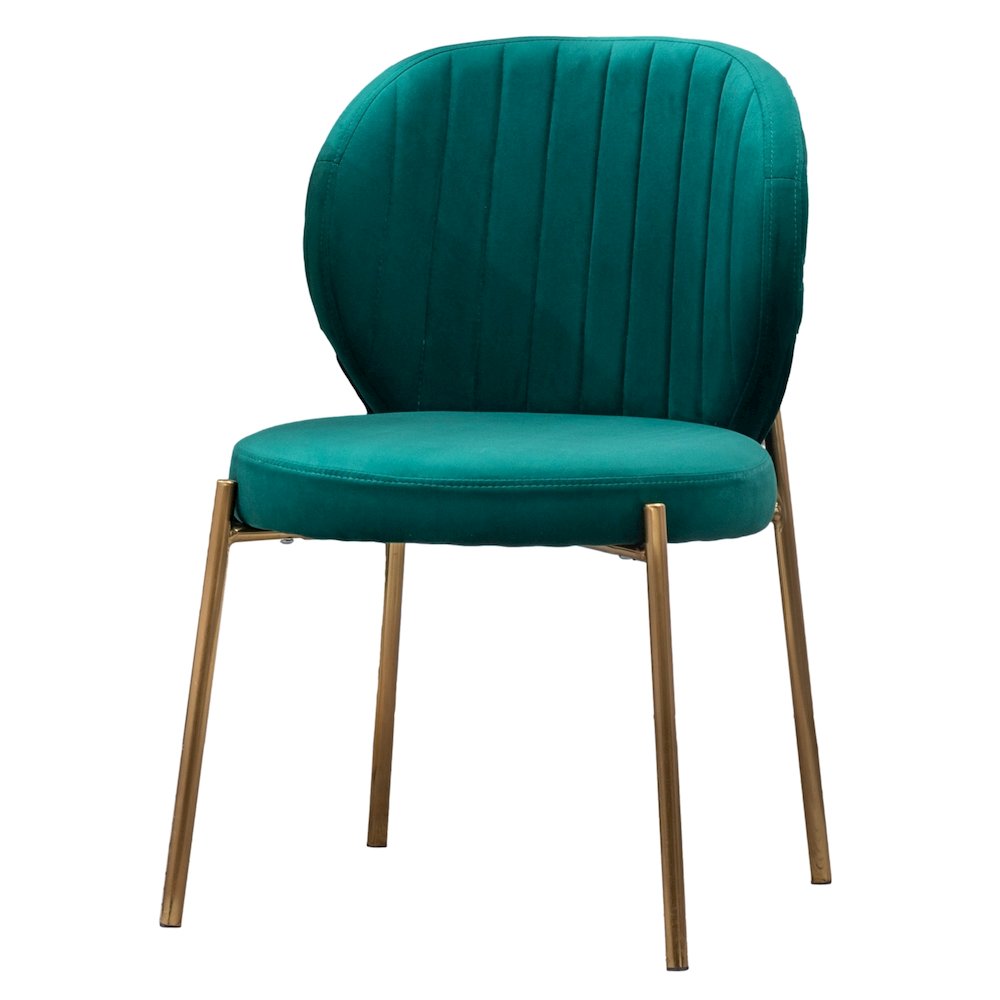 Amoa Contemporary Velvet Upholstery Dining Chair, Green, Set of 2. Picture 1