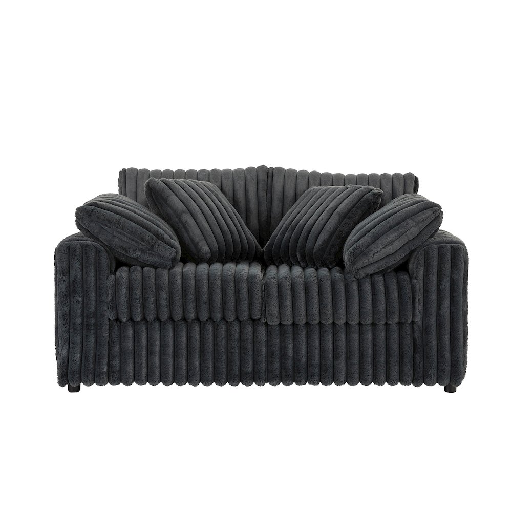 Belvoir Upholstered Stationary Loveseat, Charcoal. Picture 1