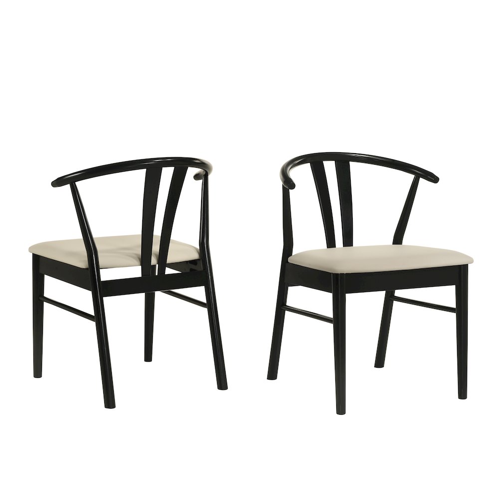 Lavin Wishbone Dining Chairs, Set of 2, Black. Picture 1