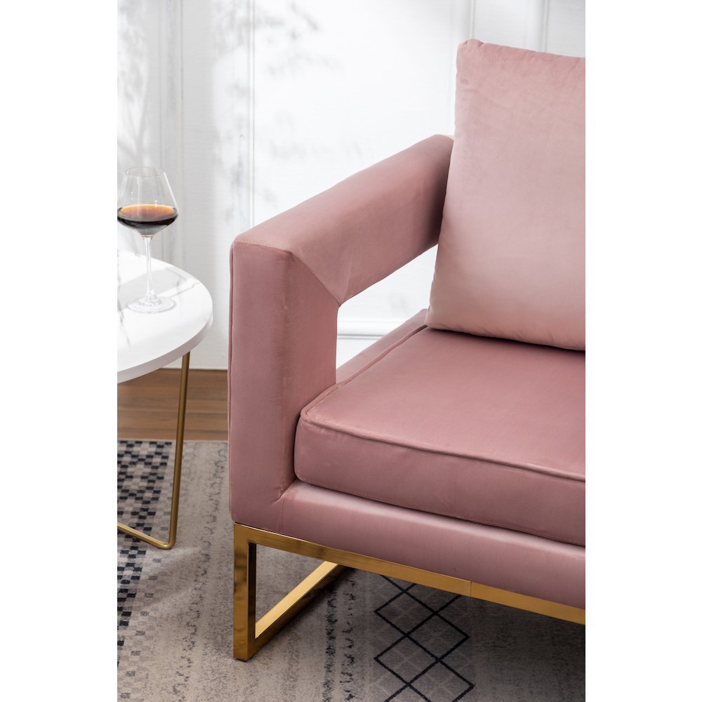 Lenola Contemporary Upholstered Accent Arm Chair, Pink. Picture 8