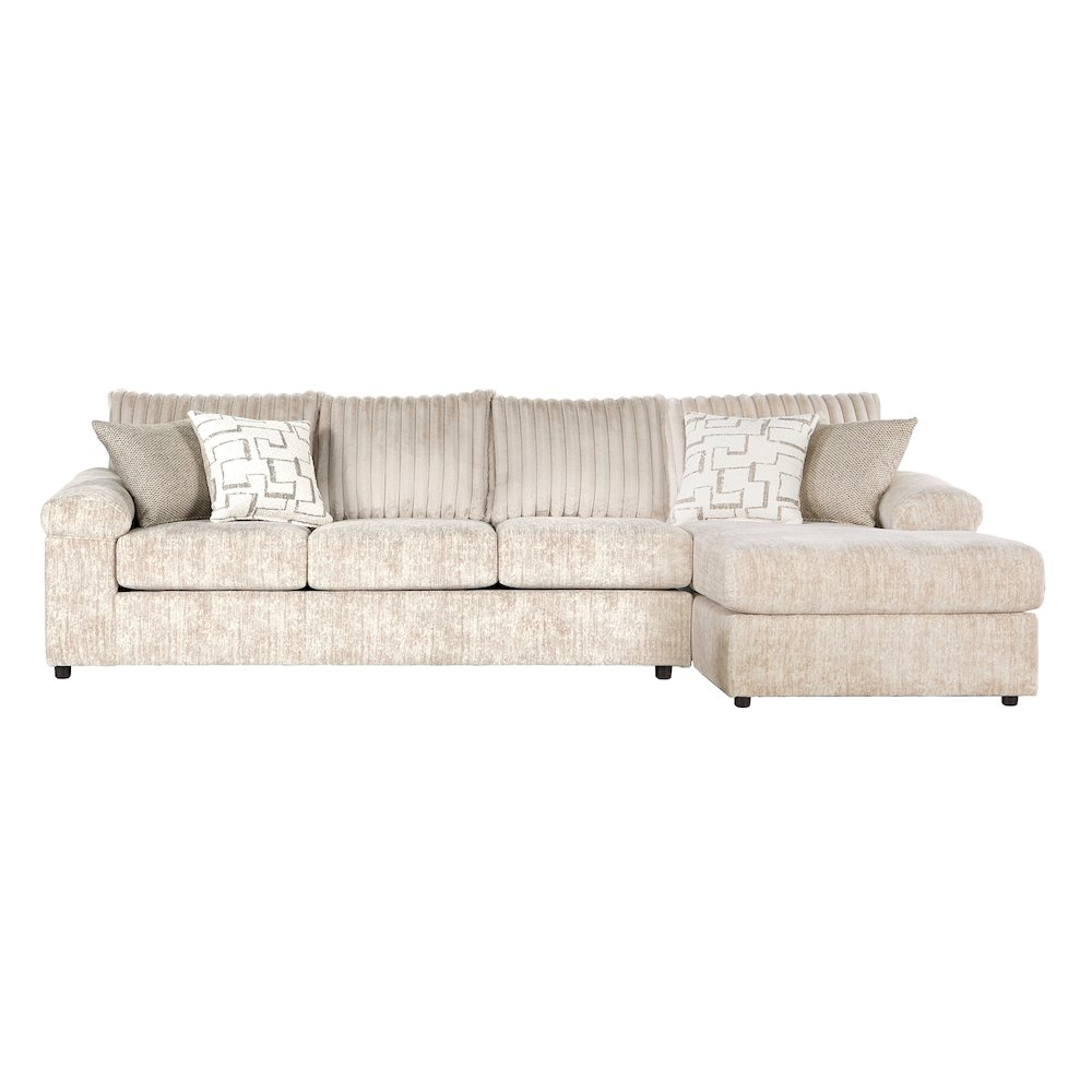 Nason Wide Wale Corduroy Sofa Chaise with Armchair, Parchment. Picture 4