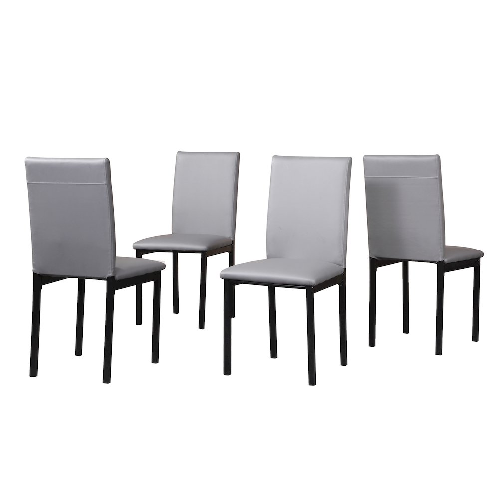 Citico 5-Pc Dinette Set with Faux Marble Top, White Table with Gray Chairs. Picture 8