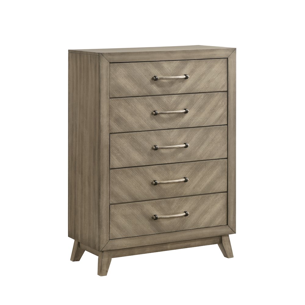 Arena Contemporary 5-Drawer Chest in Weathered Sand. Picture 1