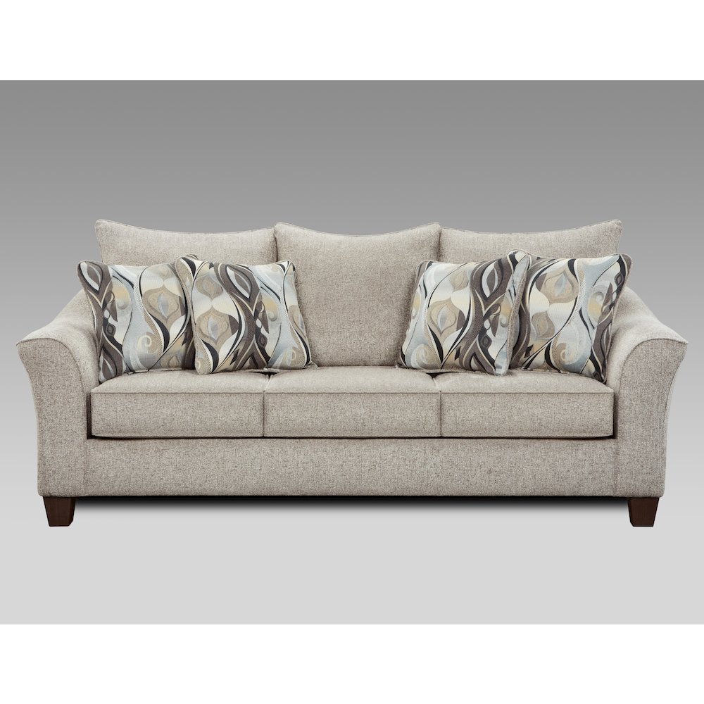 Camero Platinum Fabric Pillowback Sofa. Picture 2