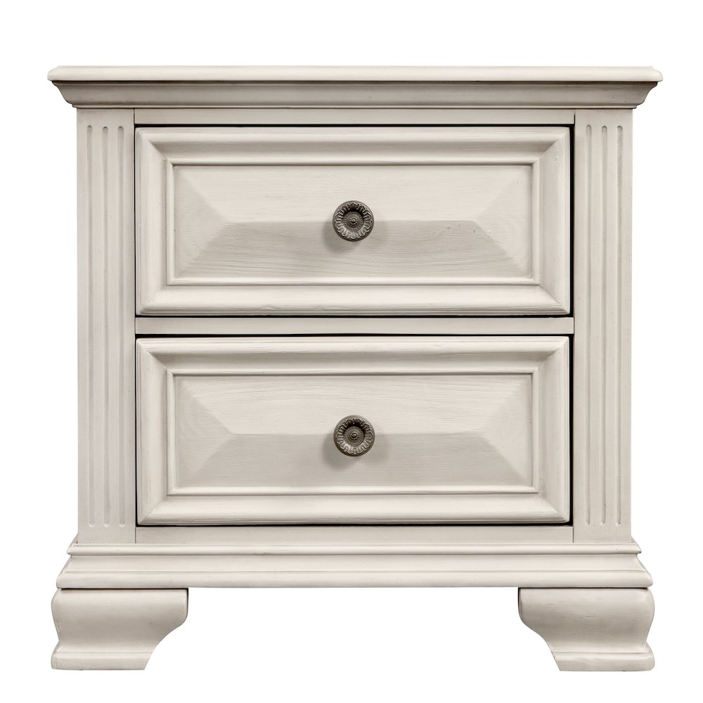 Parchment Wood Bedroom Set, King Bed, Dresser, Mirror, 2 Nightstands, Chest. Picture 11