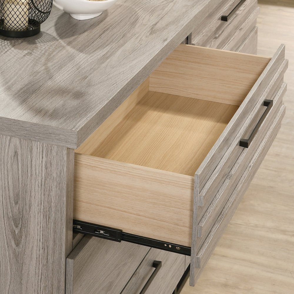 Alvear Contemporary 6-Drawer Dresser, Weathered Gray. Picture 3