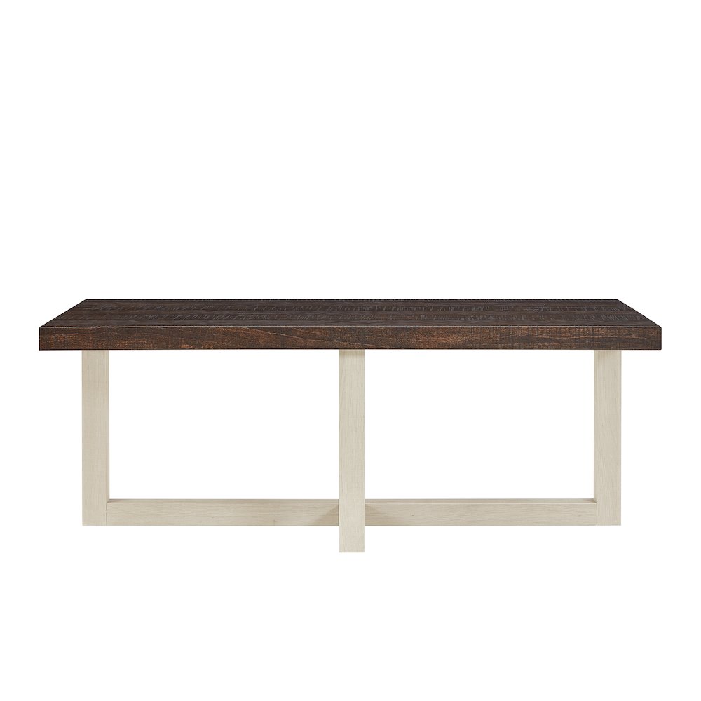 Luno Contemporary Coffee Table, Walnut and White. Picture 8