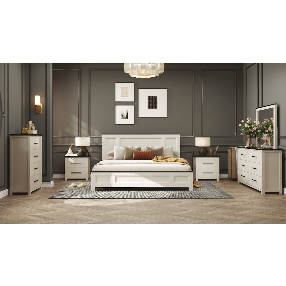 Realynn 6-Pc Bedroom Set, King Panel Bed, Dresser, Mirror, Chest, 2 Nightstands. Picture 2
