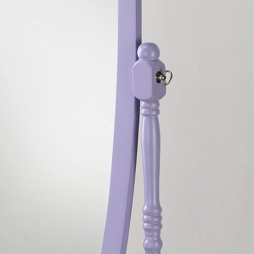 Traditional Queen Anna Style Wood Floor Cheval Mirror, Purple Finish. Picture 2