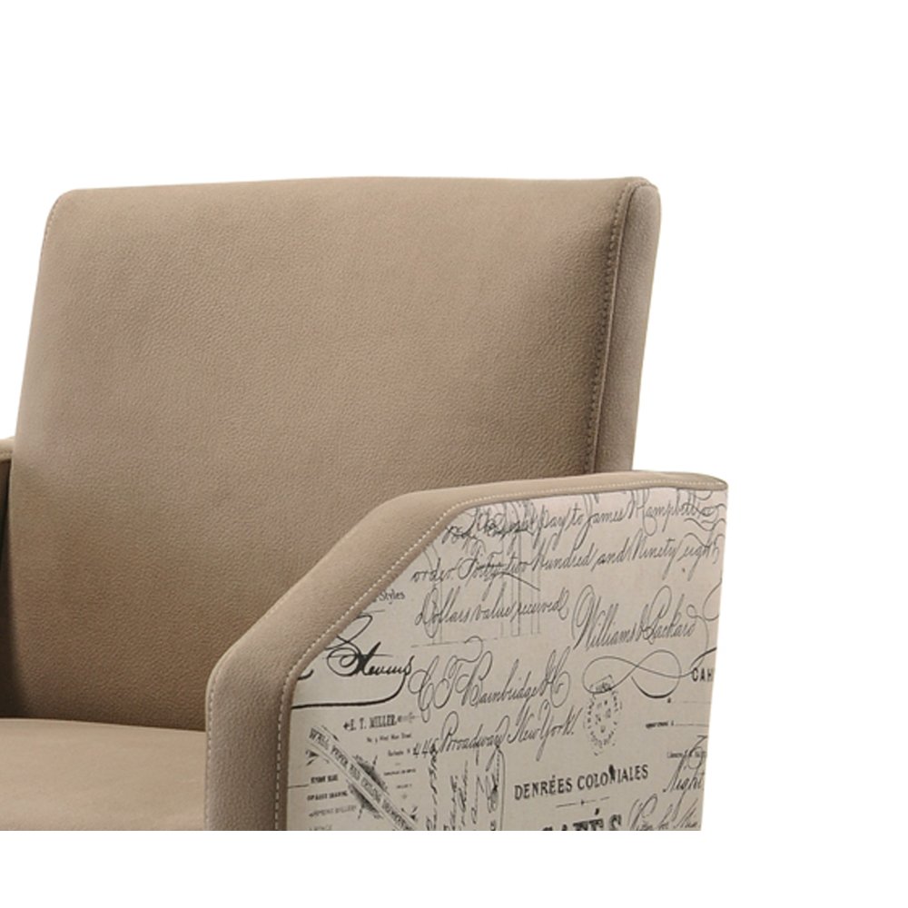 Birmingham Script Printed Driftwood Finish Dining Arm Chair, Set of 2. Picture 10