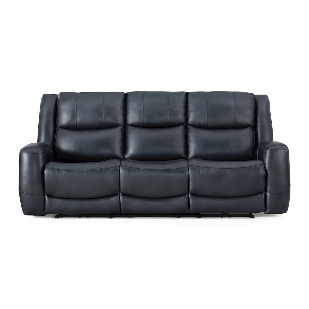Cozura Leather Power Dual Reclining Sofa, Chesapeake Blue. Picture 7