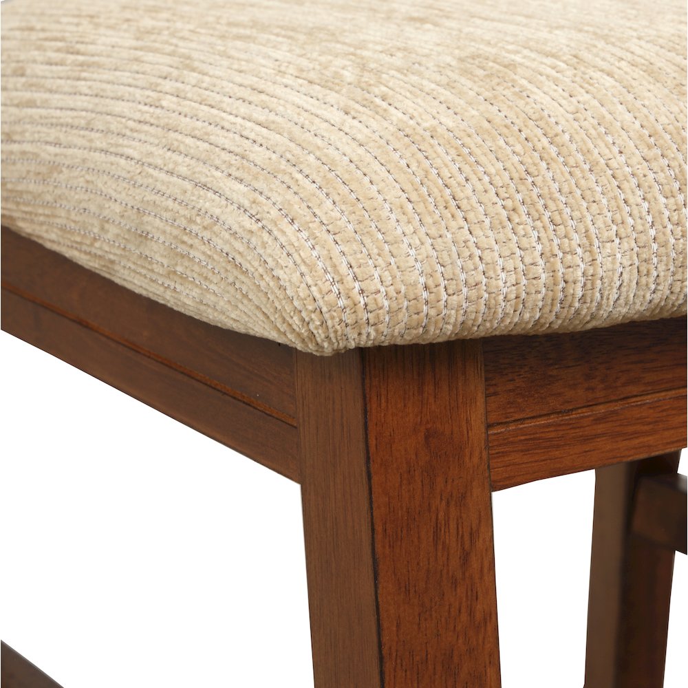 Karven Wood 7-PC Dining Set, Extendable Trestle Table, 6 Chairs, Dark Hazelnut. Picture 11