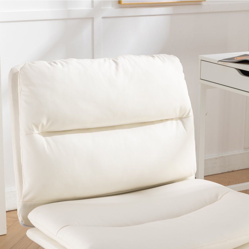 Bizerte Adjustable Swivel Criss Cross, Wide Seat Office or Vanity Chair, White. Picture 9