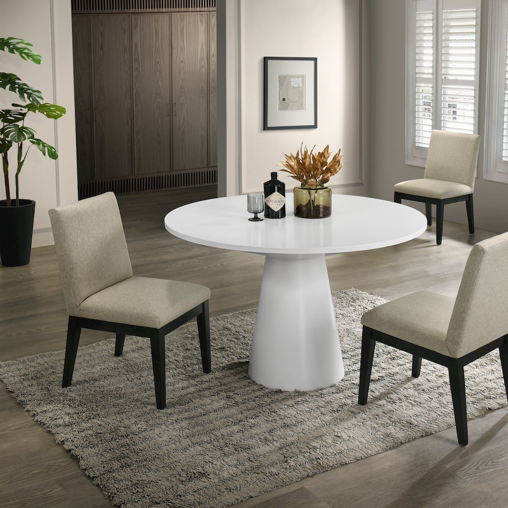 Rocco 5-Pc 48'' Pedestal Dining Set, Round Pedestal Table with 4 Chairs. Picture 6