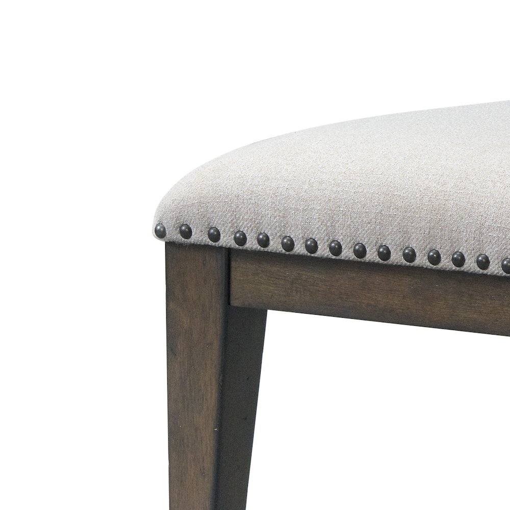 Grant Nailhead Trim Upholstered Dining Chairs, Set of 2, Beige. Picture 8