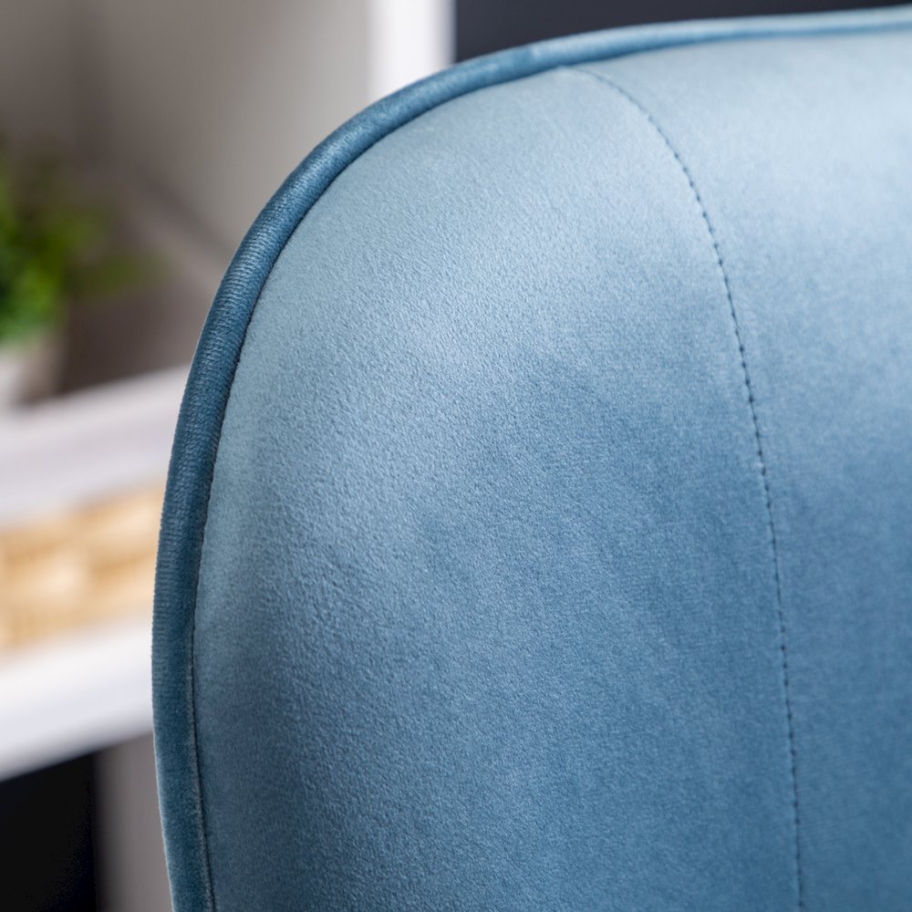 Doarnin Contemporary Silky Velvet Tufted Button Back Accent Chair, Blue. Picture 14