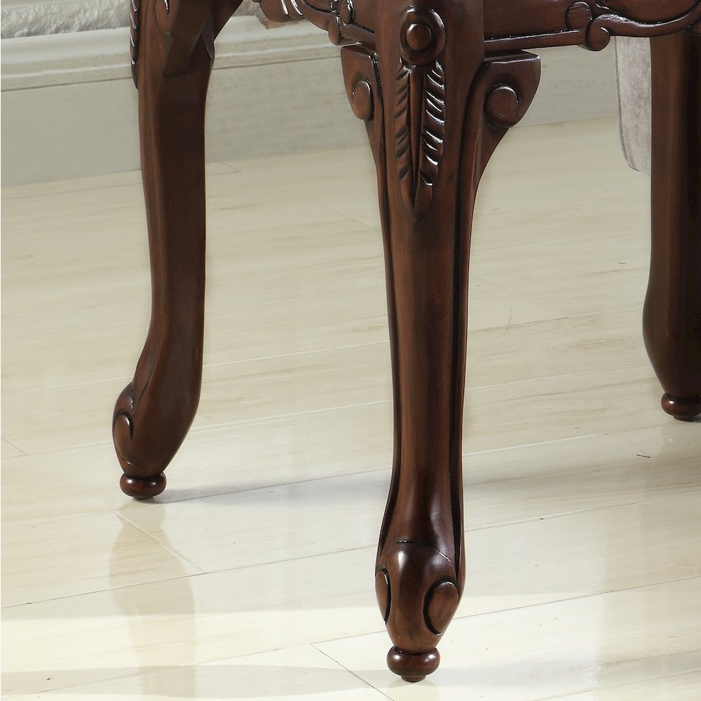 Blush Traditional Ornate Detailing Dark Cherry Finish Wood End Table. Picture 4