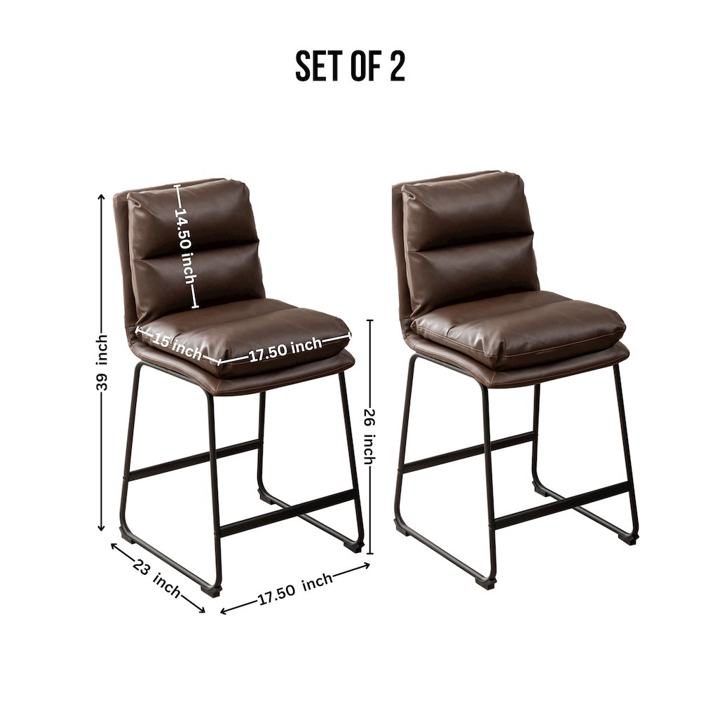 Milos Upholstered 26-inch Counter Height Stools, Set of 2. Picture 13