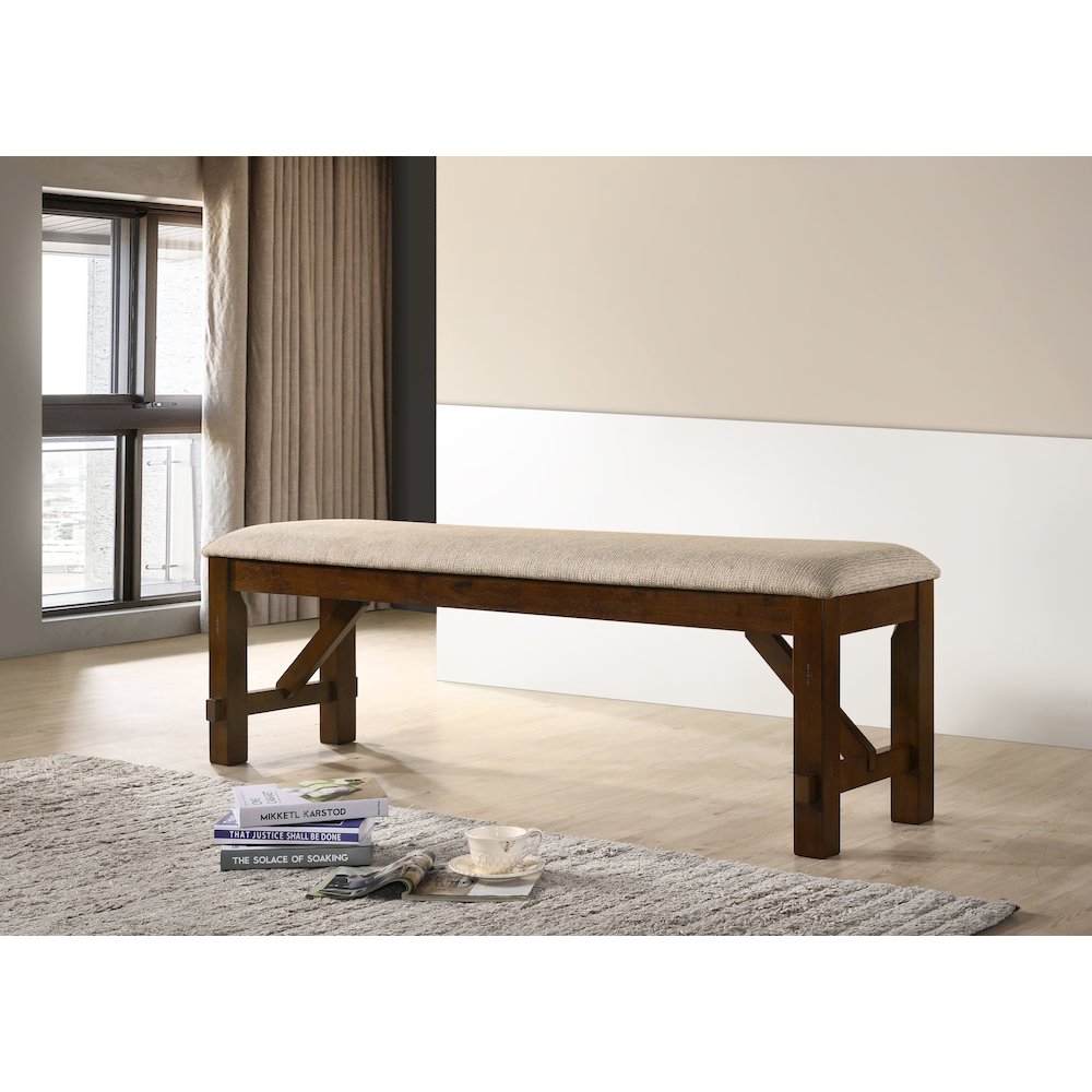 Karven Solid Wood Dining Bench. Picture 4