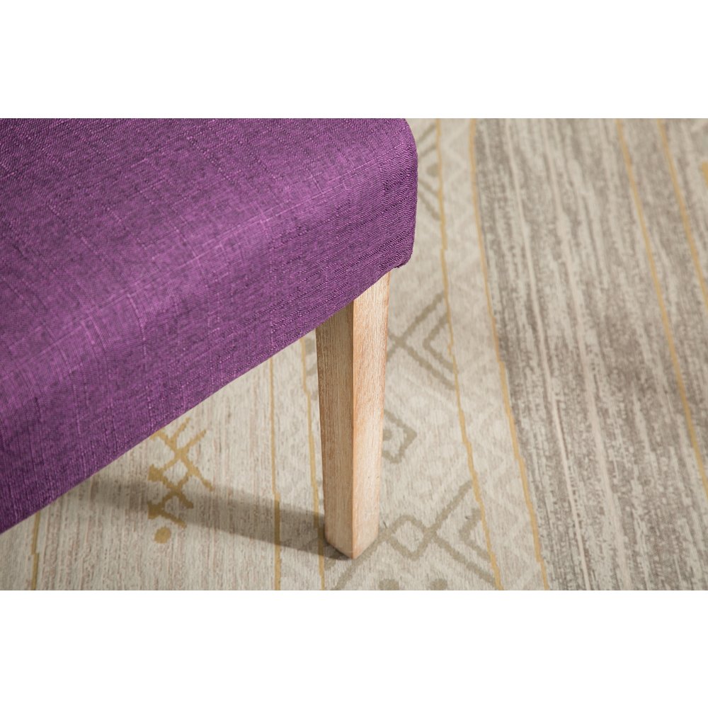 Habit Solid Wood Tufted Parsons Purple Dining Chair, Set of 2. Picture 6