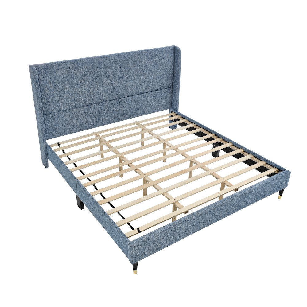 Rozitta Upholstered Wingback Platform Bed, King. Picture 1