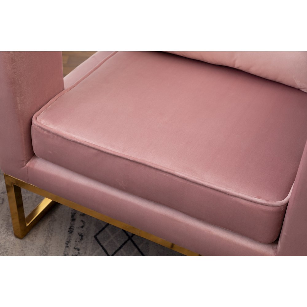 Lenola Contemporary Upholstered Accent Arm Chair, Pink. Picture 12