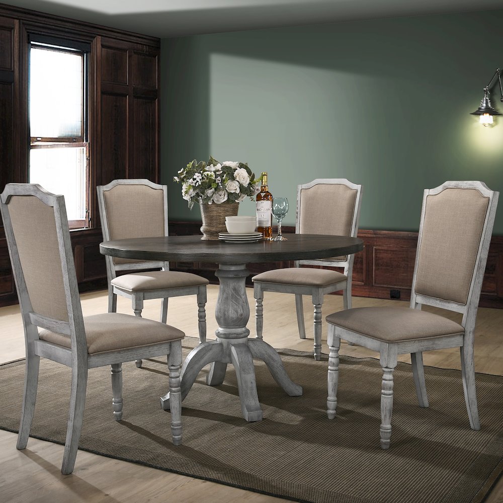 Iris Turned Leg Wood Dining Chair Set of 2. Picture 5