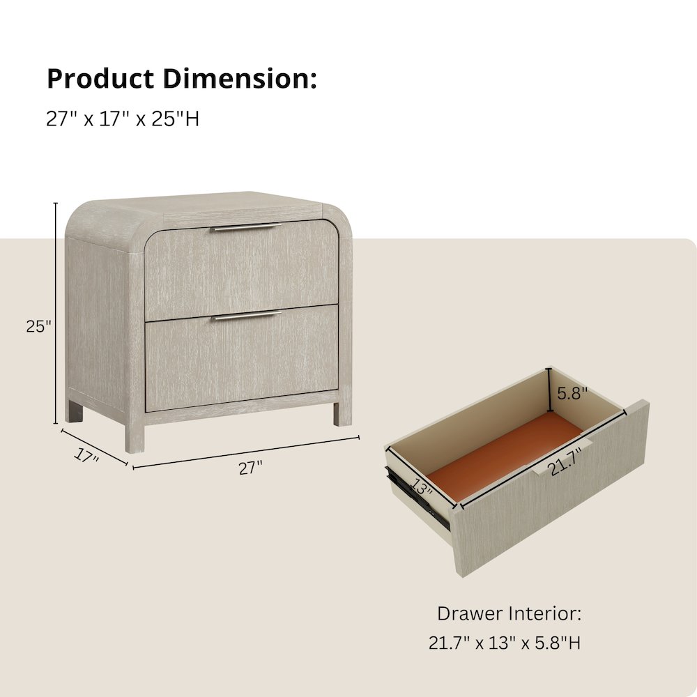 Tavari 3-PC Bedroom Set with Panel Bed and Two Nightstands in Light Gray, Queen. Picture 15