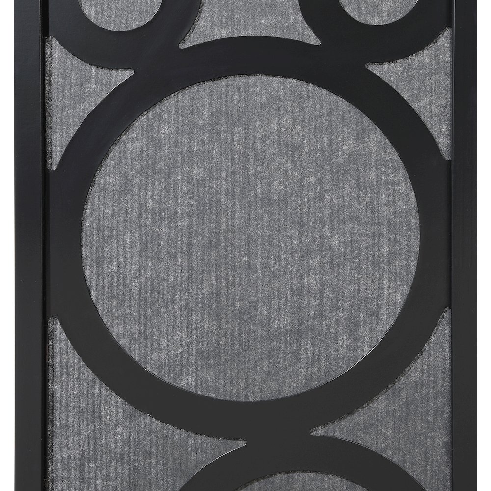 4-Panel Room Divider, Decorative Folding Freestanding Privacy Screen, Black. Picture 4