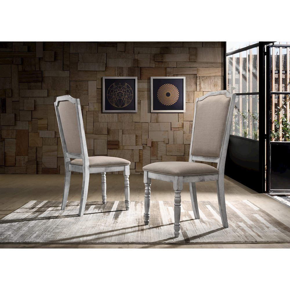 Iris Weathered White Wood 5-Pc Dining Set. Picture 6