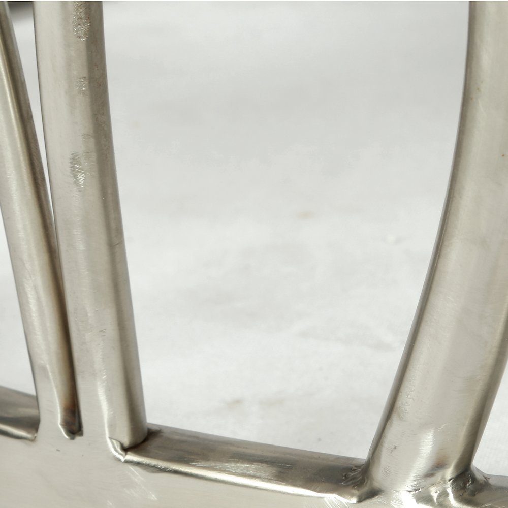 Kameral Square Marble End Table with Stainless Steel Base. Picture 5