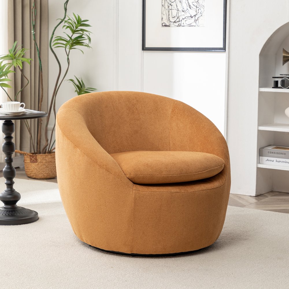 Winnie Modern Barrel Chair, 360° Swivel. Picture 7