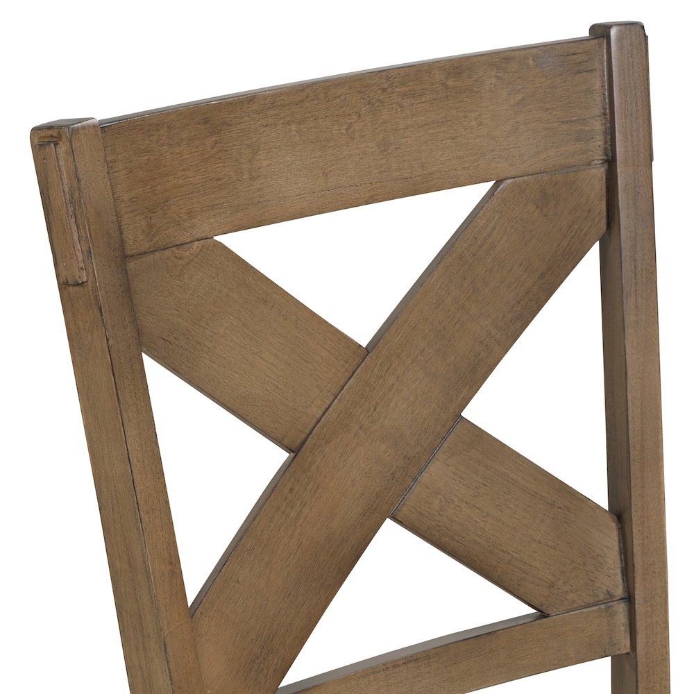 Raven Wood 5-PC Dining Set, Extendable Trestle Table 4 Chairs, Glazed Pine Brown. Picture 10