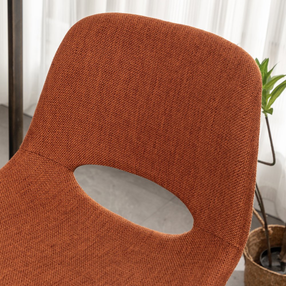 Porth Fabric Kitchen 28.25" Barstools, Set of 2, Orange. Picture 9