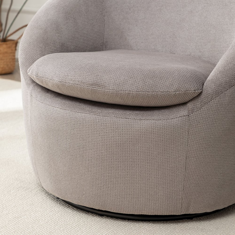 Winnie Modern Barrel Chair, 360° Swivel. Picture 9