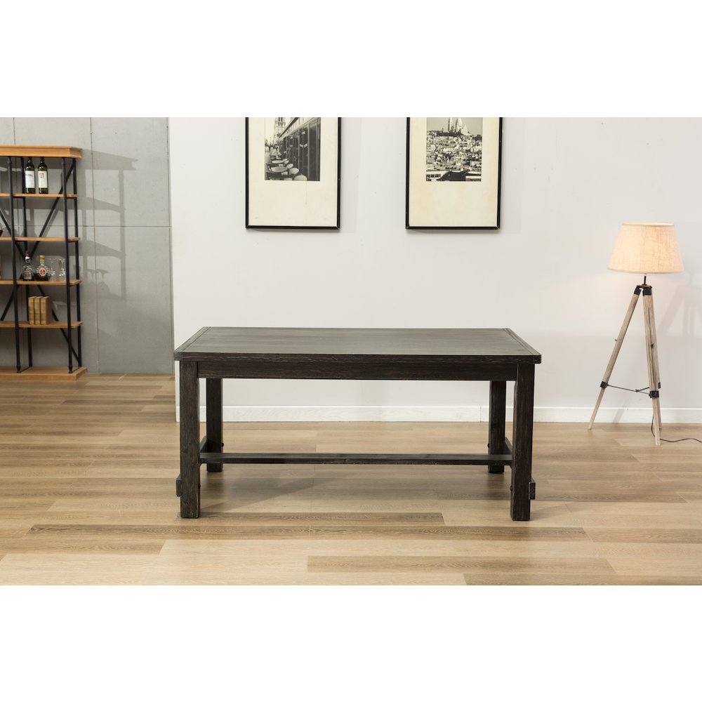 Lotusville Antique Black Finish Rectangular Wood Dining Table. Picture 3