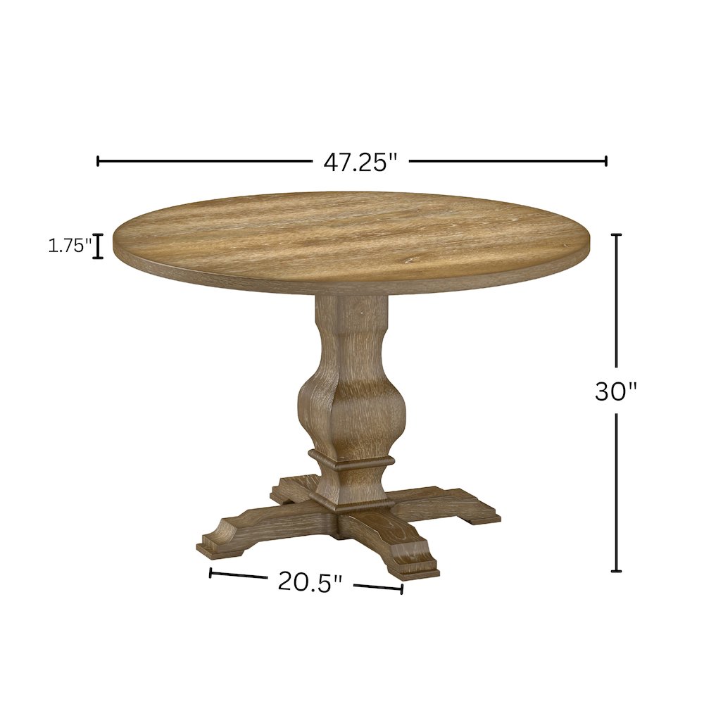 Havre Dining Set, Pedestal Round Table with 4 Chairs. Picture 2