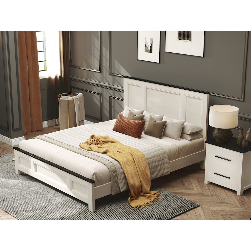 Realynn 4-PC Queen Wood Bedroom Set, Off-White Finish. Picture 5