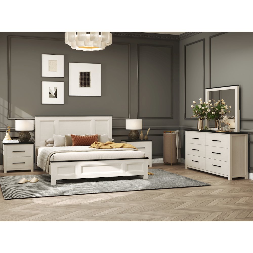Realynn 6-PC Wood Bedroom Set, Queen Size, Off-White Finish. Picture 4