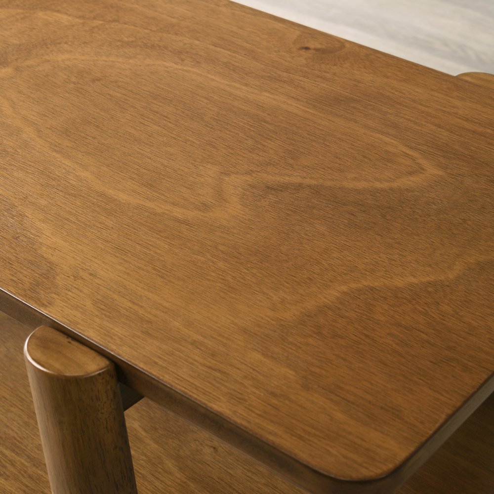 Metz Mid-Century Modern Wood Shelf End Table, Walnut Finish. Picture 5