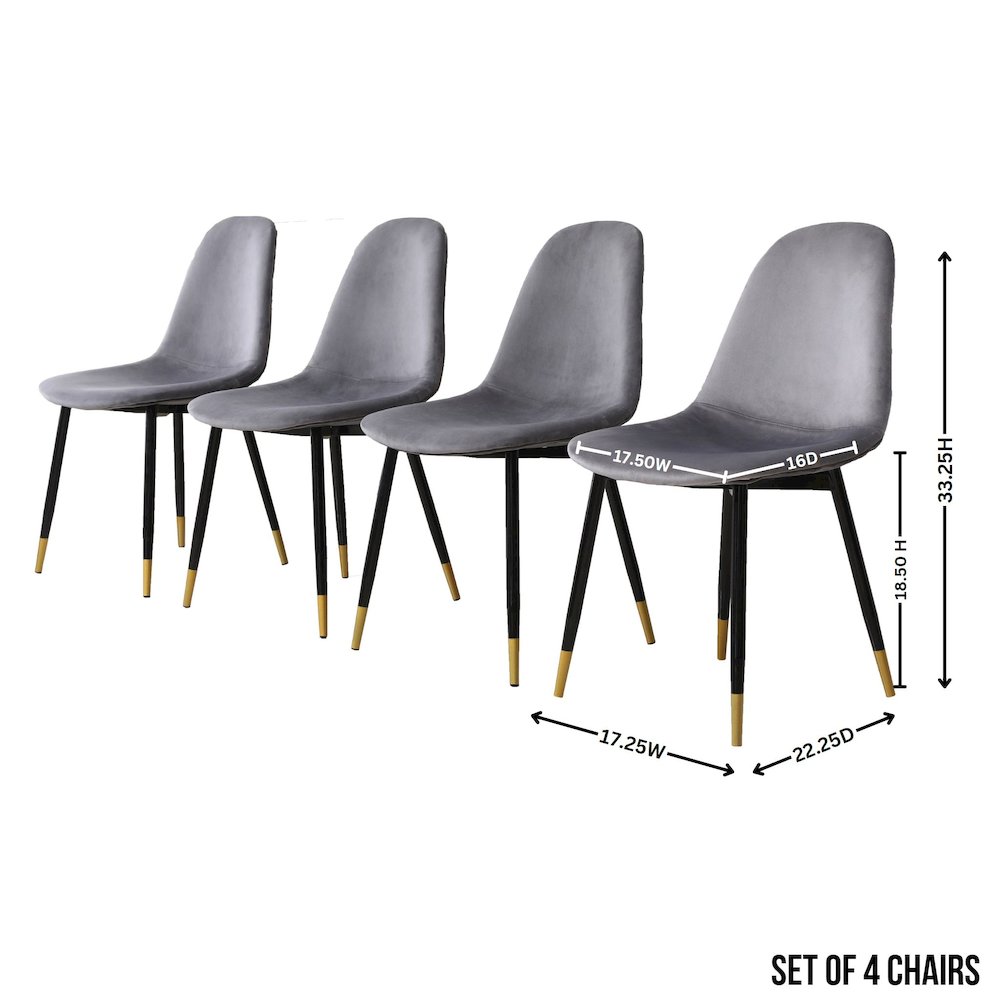 Evatt 5-Piece Round Dining Set, Trestle Round Table with 4 Stylish Chairs, Gray. Picture 12