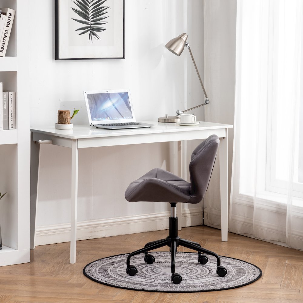 Eldon Diamond Tufted Adjustable Swivel Office Chair, Gray. Picture 4