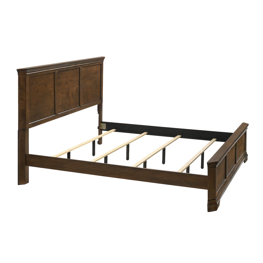 Maderne Traditional Wood Panel Bed, King, Antique Walnut Finish. Picture 5