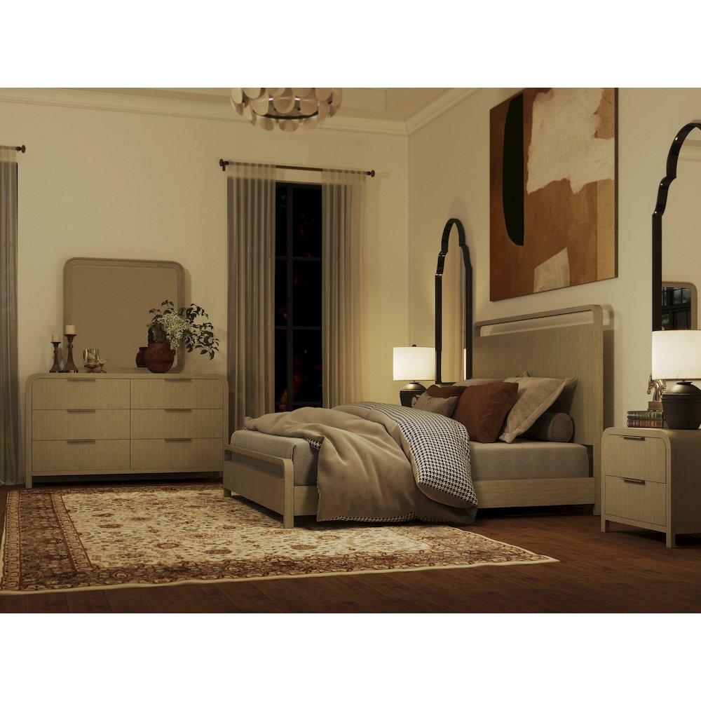 Tavari 6-PC Queen Bedroom Set in Light Gray. Picture 9