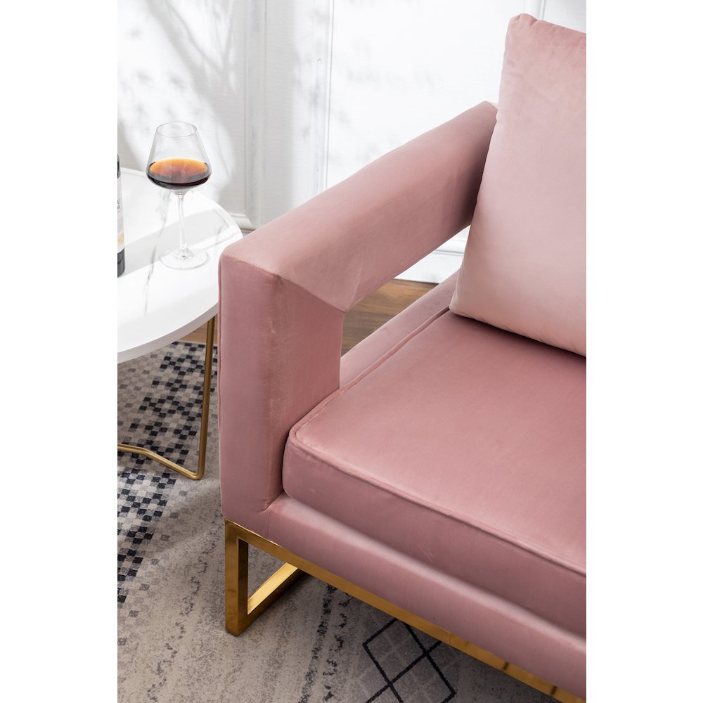 Lenola Contemporary Upholstered Accent Arm Chair, Pink. Picture 10